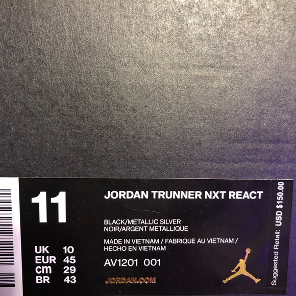 JORDAN TRUNNER NXT REACT SIZE 11 - Picture 6 of 6